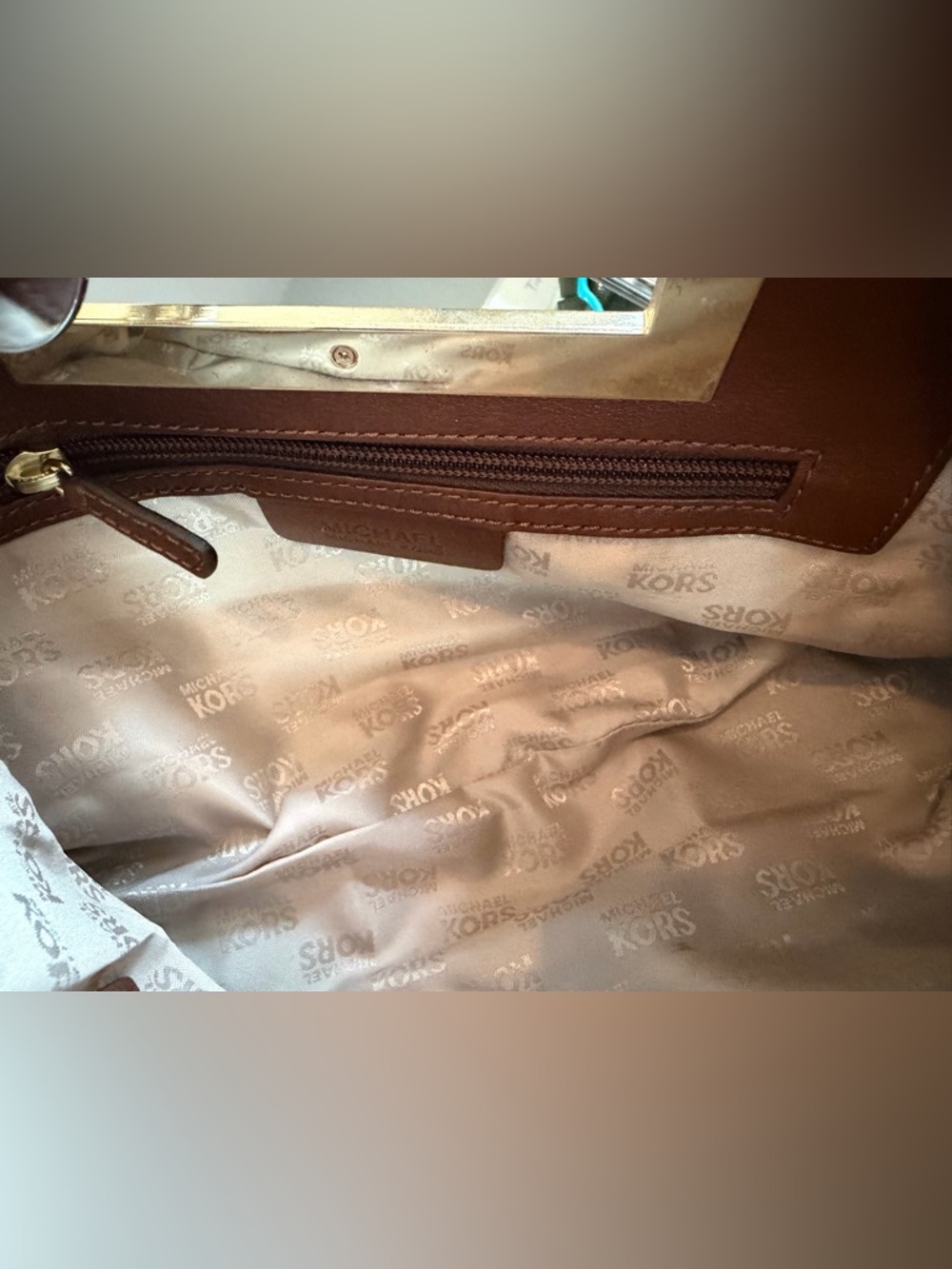 MICHAEL Michael Kors Beige and Brown Zebra-Print clutch purse. - Picture 10 of 15